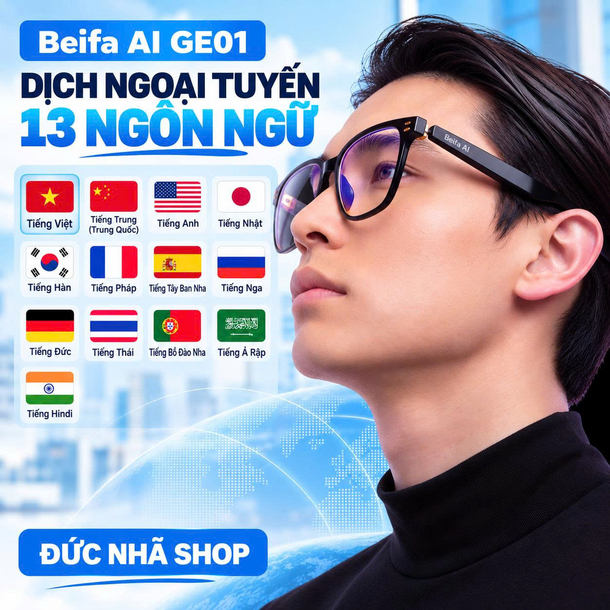 Kính phiên dịch AI Beifa GE01-3 – ảnh sản phẩm 2