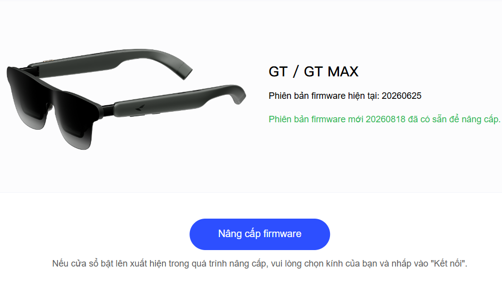 Cập nhật firmware RayNeo GT Max Shadow Boost và Sharpness
