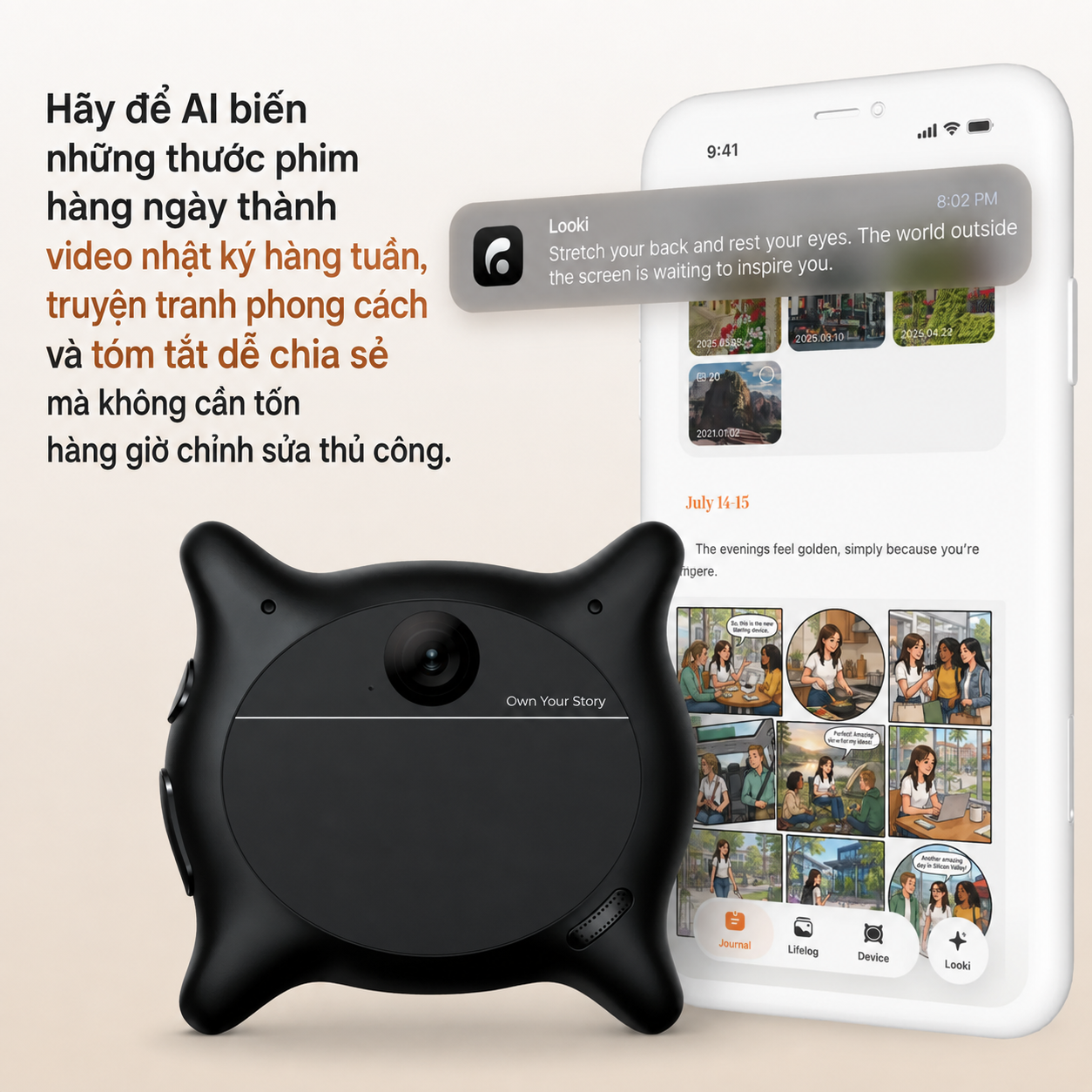 Camera AI LOOKI L1 bộ nhớ trong 32GB